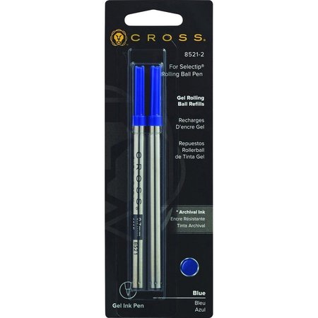 Cross Selectip Rollerball Pen Refill, Medium Point, 2/PK, Blue Ink PK CRO85212